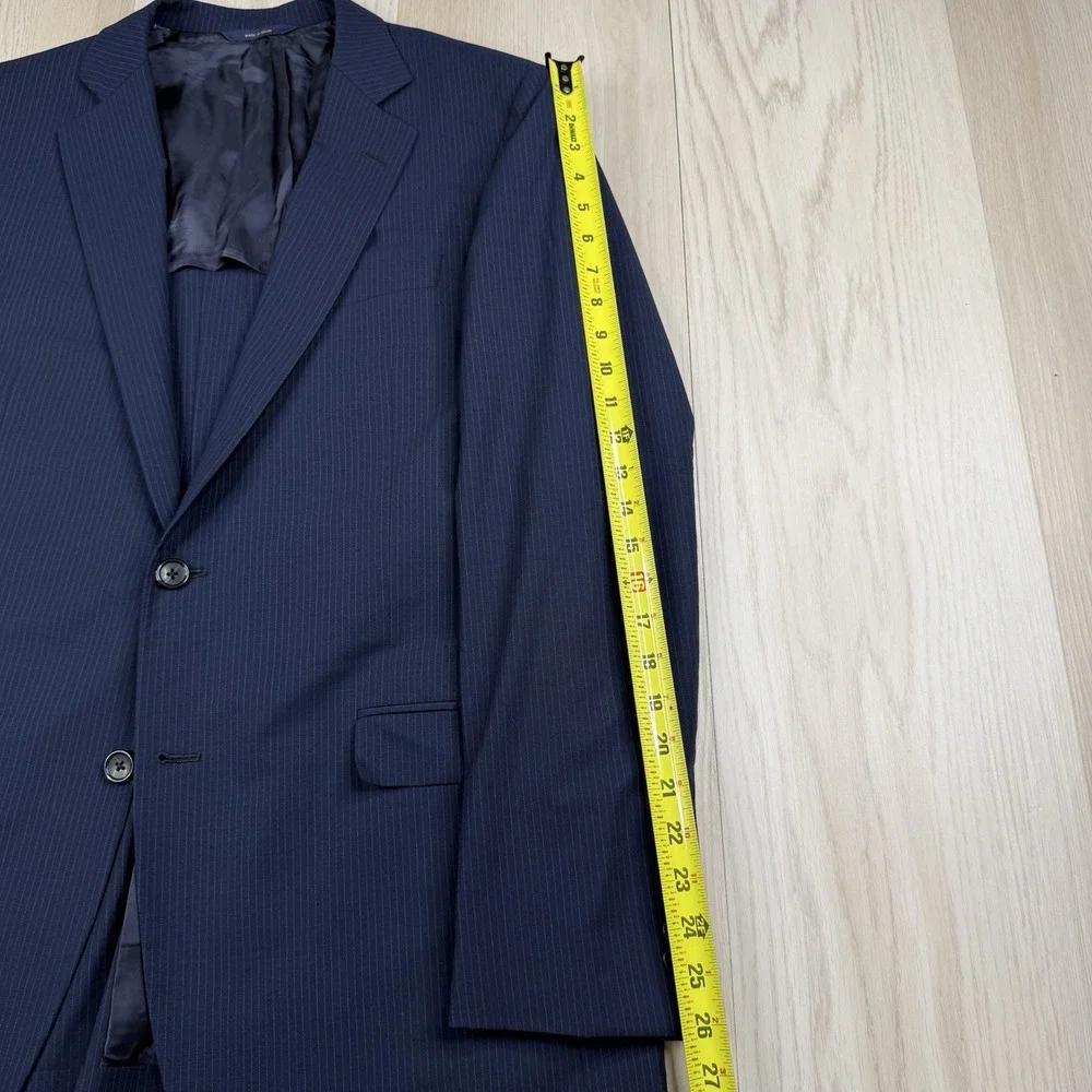 Brooks Brothers Fitzgerald BrooksCool Wool Blazer Blue Striped Mens Size 41L